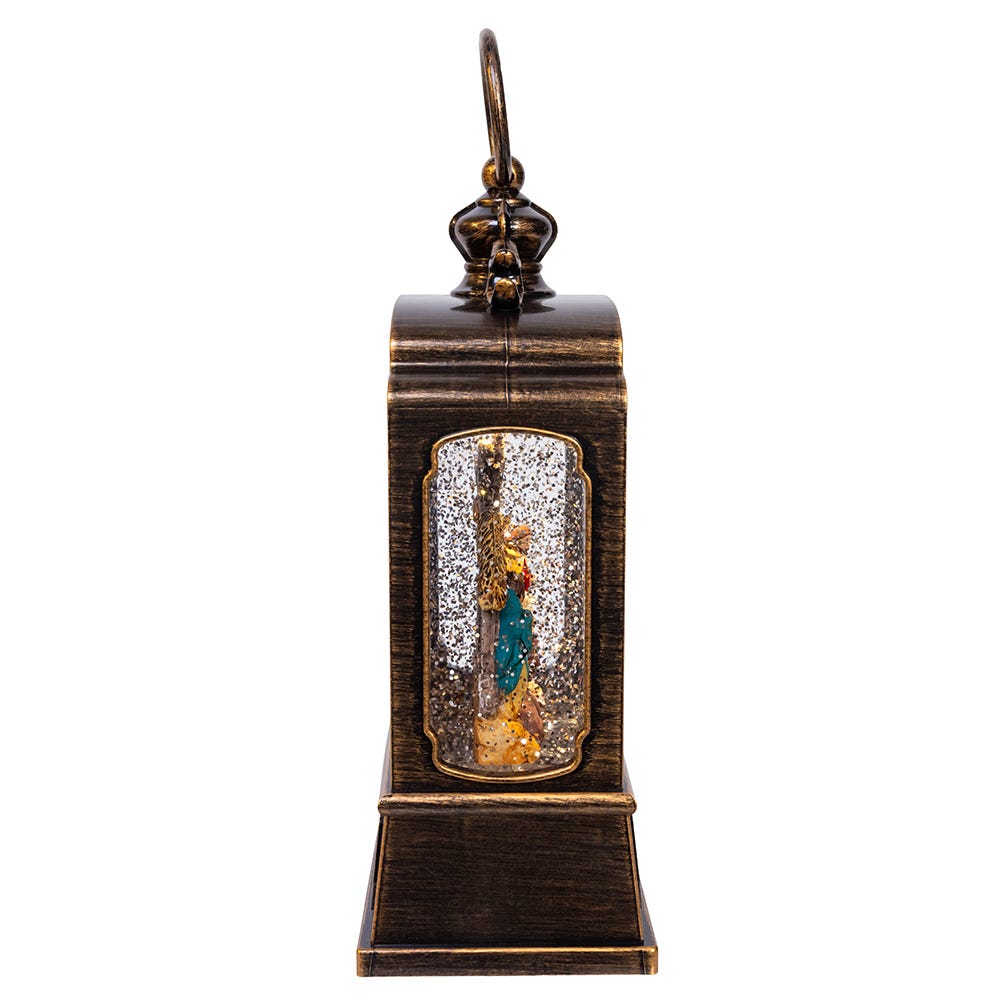 Kurt Adler 9.45-Inch Battery Operated Nativity LED Swirl Glitered Lantern